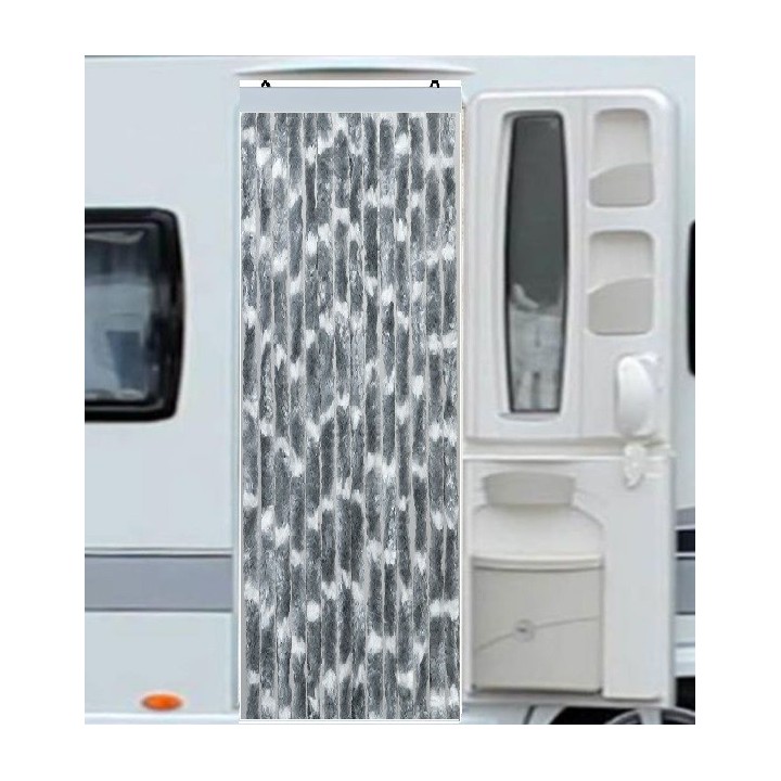 CORTINA CARAVANA COLAS TERCIOPELO GRIS-BLANCO MIX